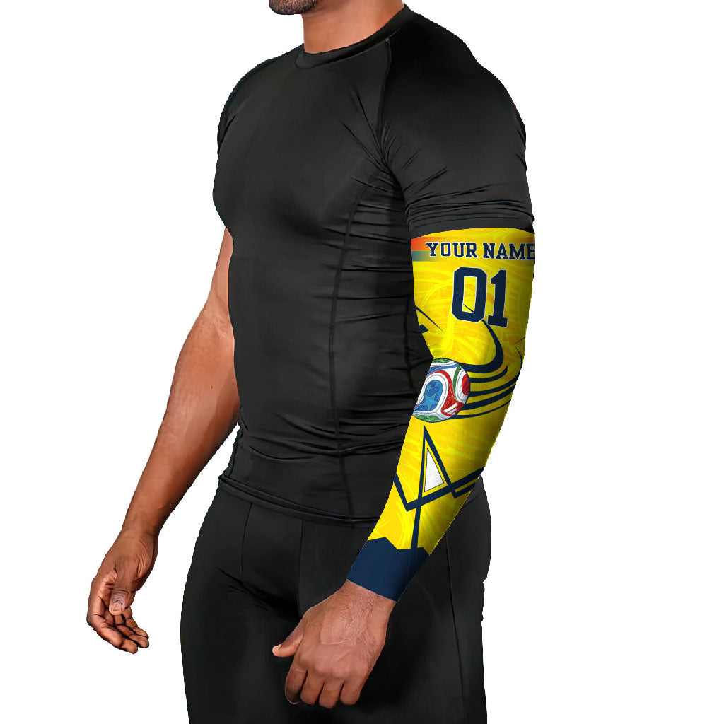 Personalized Ecuador Football Arm Sleeves Dynamic Line Soccer Graphic Flag Colors