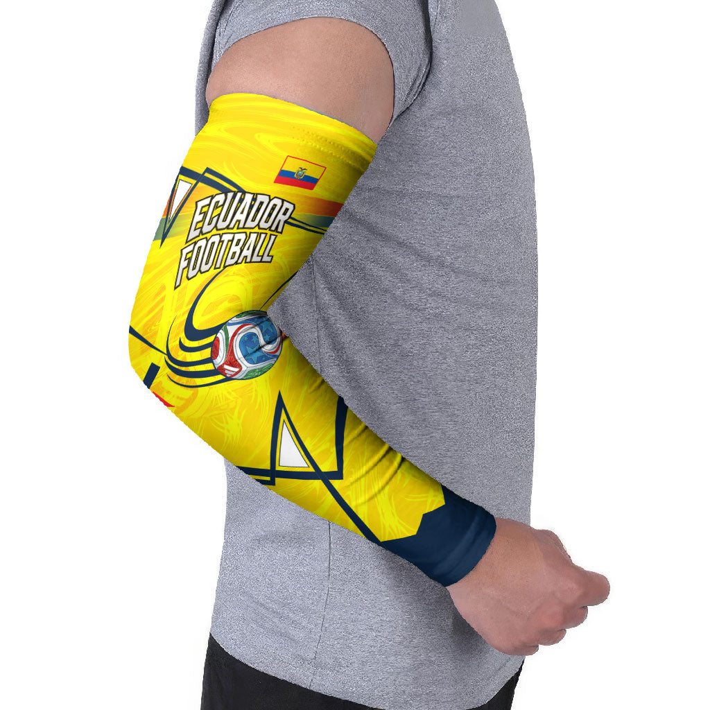 Personalized Ecuador Football Arm Sleeves Dynamic Line Soccer Graphic Flag Colors