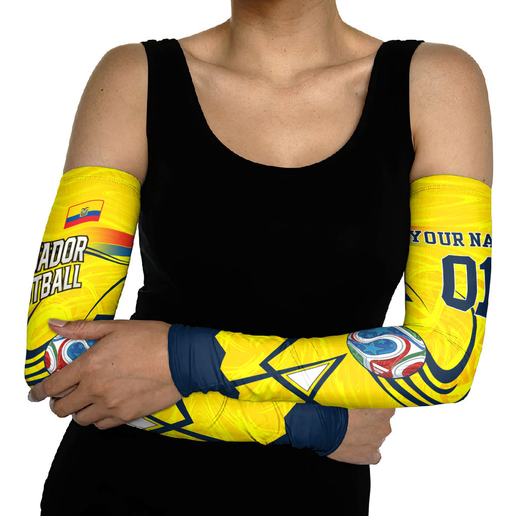 Personalized Ecuador Football Arm Sleeves Dynamic Line Soccer Graphic Flag Colors