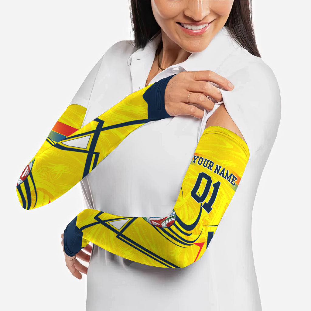 Personalized Ecuador Football Arm Sleeves Dynamic Line Soccer Graphic Flag Colors