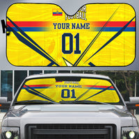 Personalized Ecuador Football Auto Sun Shade Dynamic Line Soccer Graphic Flag Colors