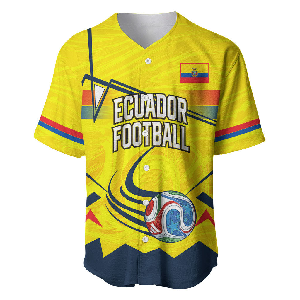 Personalized Ecuador Football Baseball Jersey Dynamic Line Soccer Graphic Flag Colors