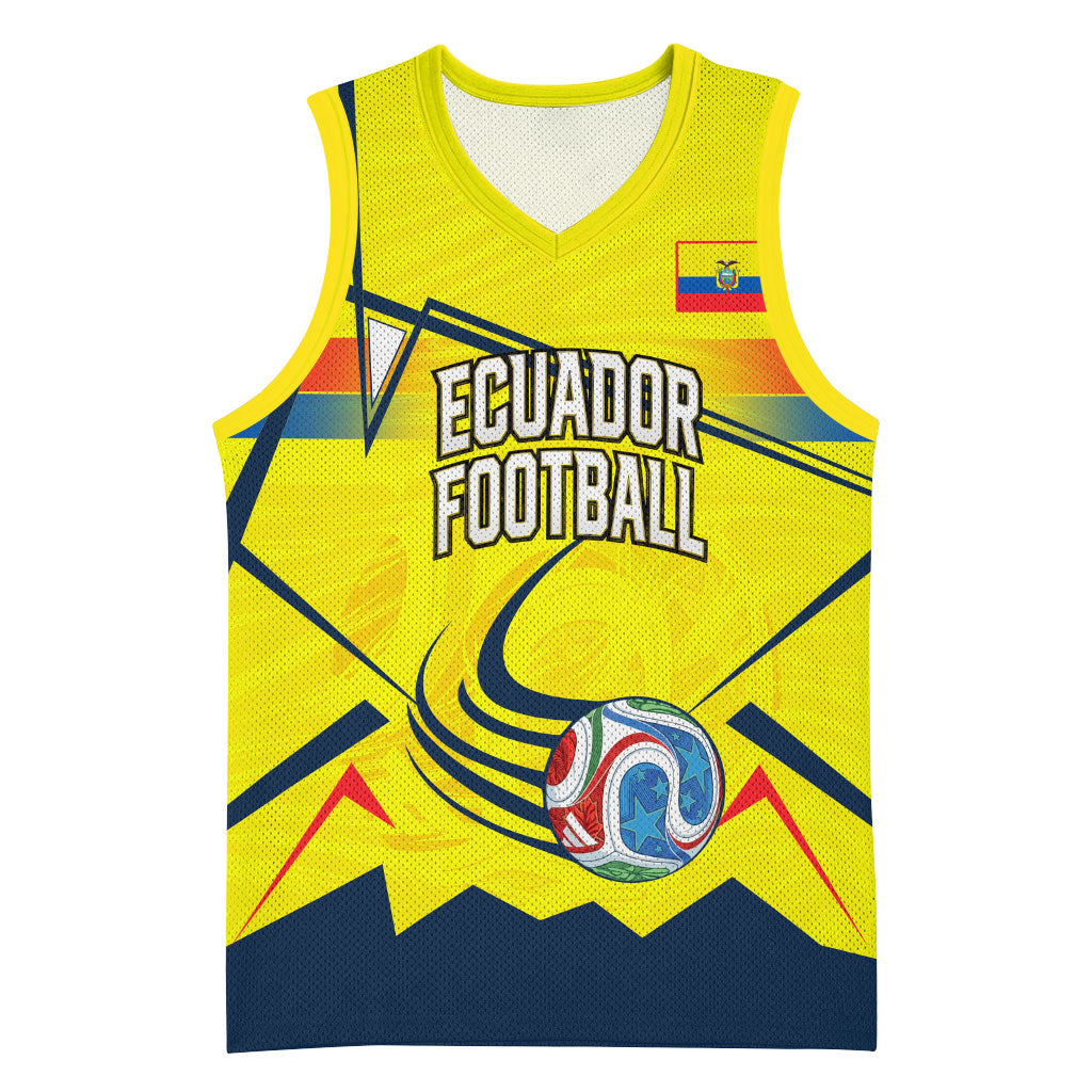 Personalized Ecuador Football Basketball Jersey Dynamic Line Soccer Graphic Flag Colors