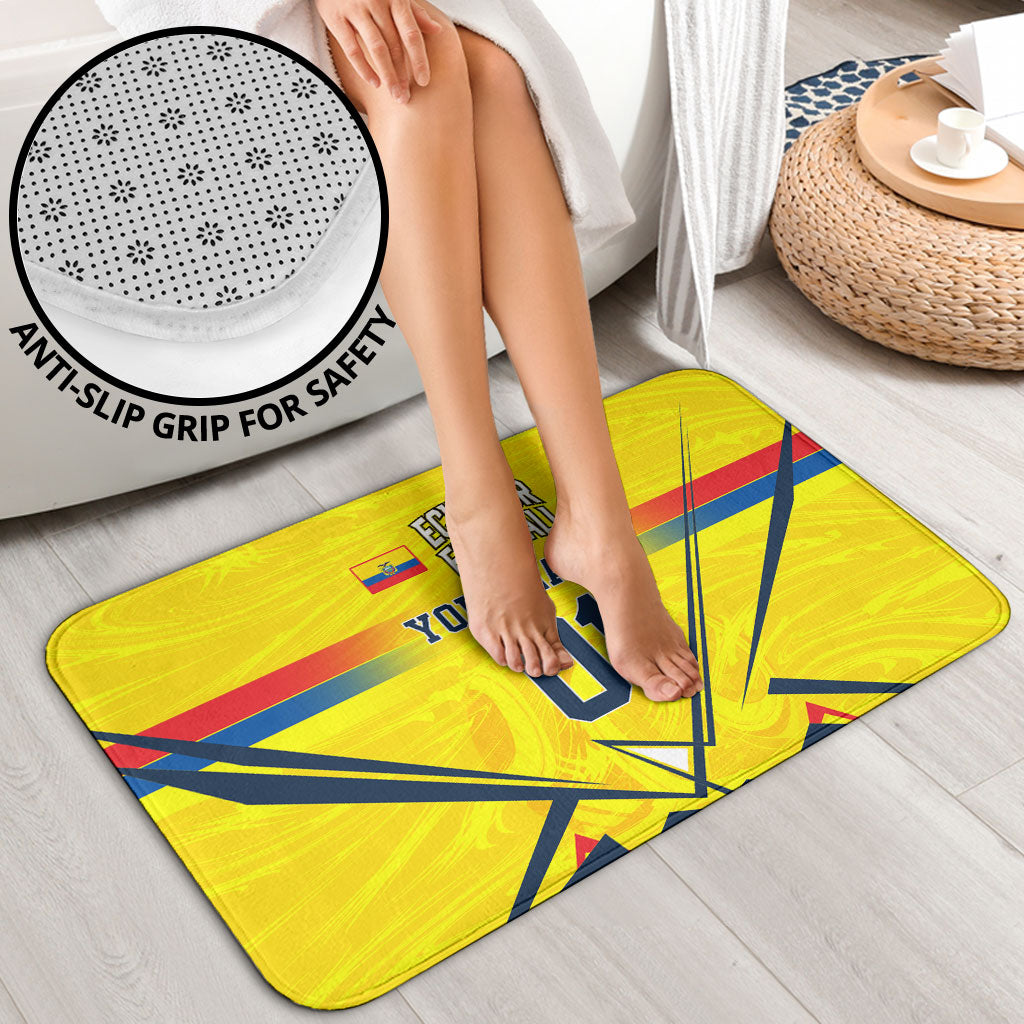 Personalized Ecuador Football Bathroom Set Dynamic Line Soccer Graphic Flag Colors