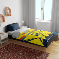 Personalized Ecuador Football Bedding Set Dynamic Line Soccer Graphic Flag Colors