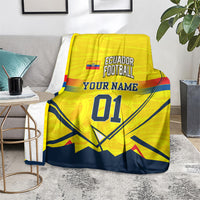 Personalized Ecuador Football Blanket Dynamic Line Soccer Graphic Flag Colors