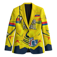 Personalized Ecuador Football Blazer Dynamic Line Soccer Graphic Flag Colors