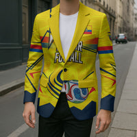 Personalized Ecuador Football Blazer Dynamic Line Soccer Graphic Flag Colors