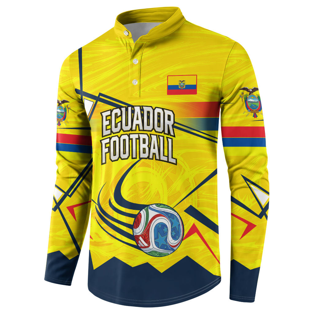 Personalized Ecuador Football Button Sweatshirt Dynamic Line Soccer Graphic Flag Colors