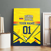 Personalized Ecuador Football Canvas Wall Art Dynamic Line Soccer Graphic Flag Colors