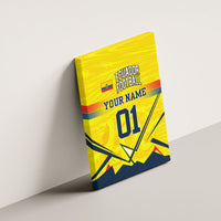 Personalized Ecuador Football Canvas Wall Art Dynamic Line Soccer Graphic Flag Colors