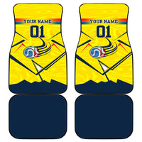 Personalized Ecuador Football Car Mats Dynamic Line Soccer Graphic Flag Colors