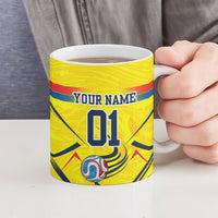 Personalized Ecuador Football Ceramic Mug Dynamic Line Soccer Graphic Flag Colors