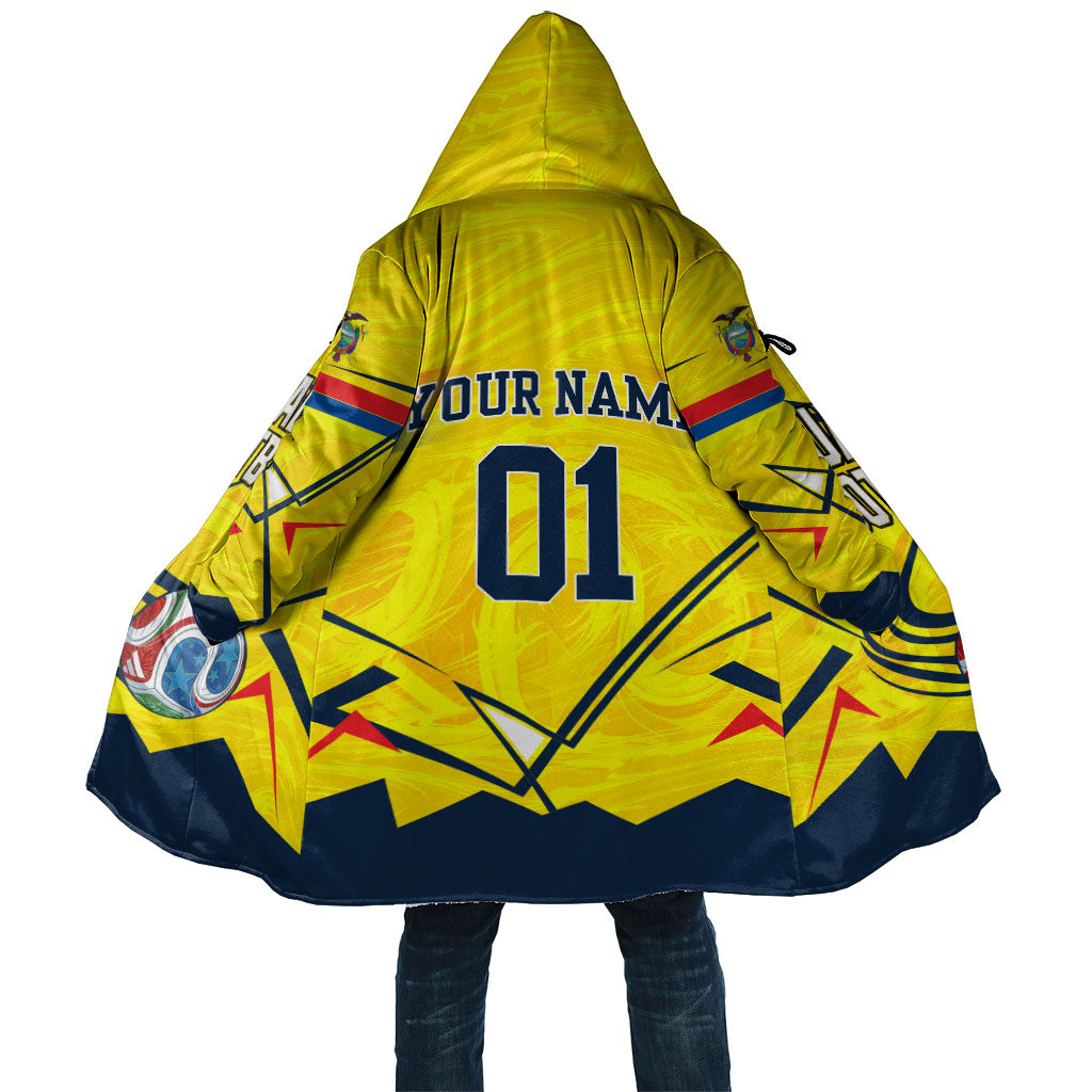 Personalized Ecuador Football Cloak Dynamic Line Soccer Graphic Flag Colors
