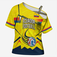 Personalized Ecuador Football Cross Shoulder Shirt Dynamic Line Soccer Graphic Flag Colors