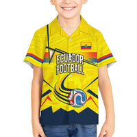 Personalized Ecuador Football Hawaiian Shirt Dynamic Line Soccer Graphic Flag Colors