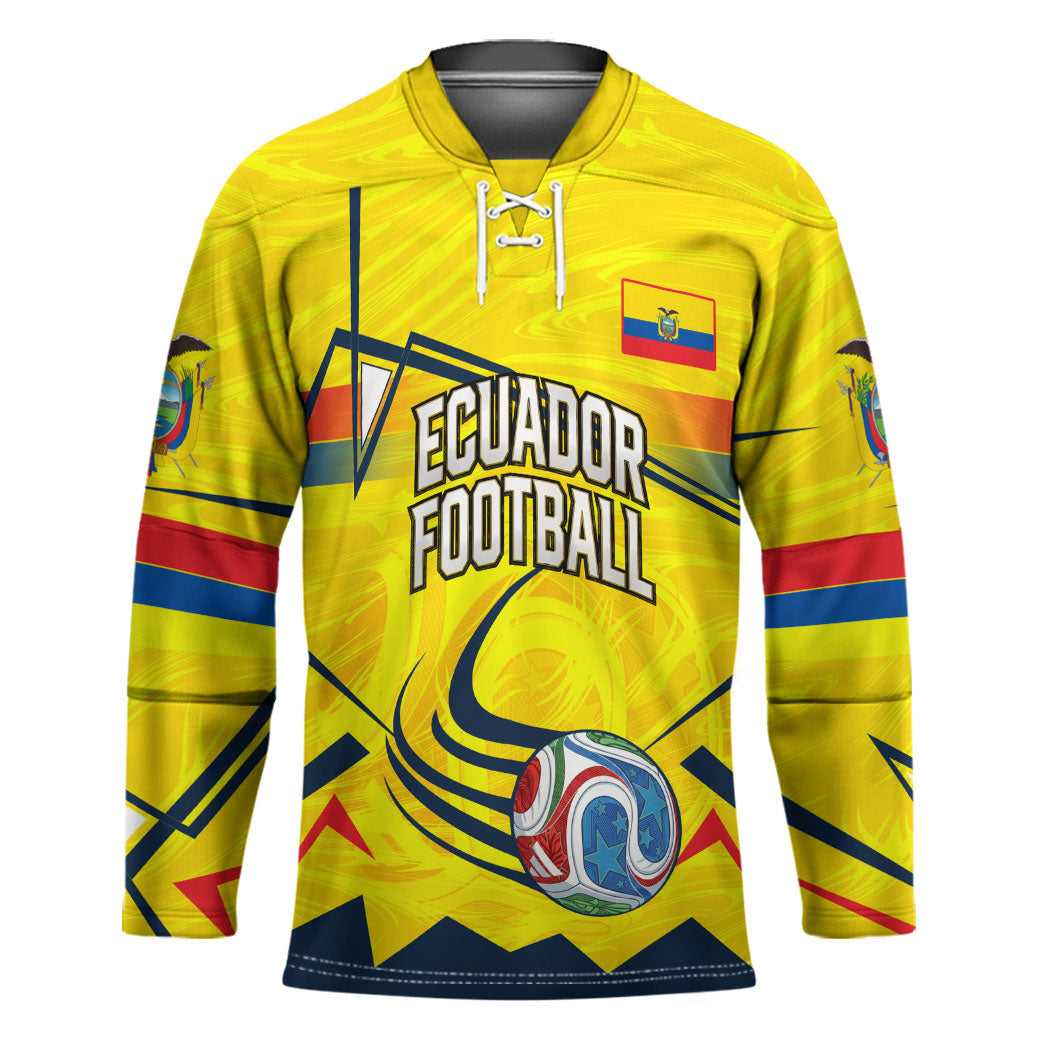 Personalized Ecuador Football Hockey Jersey Dynamic Line Soccer Graphic Flag Colors