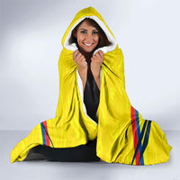Personalized Ecuador Football Hooded Blanket Dynamic Line Soccer Graphic Flag Colors