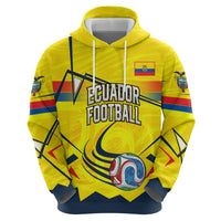 Personalized Ecuador Football Hoodie Dynamic Line Soccer Graphic Flag Colors