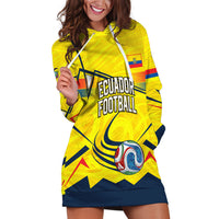 Personalized Ecuador Football Hoodie Dress Dynamic Line Soccer Graphic Flag Colors