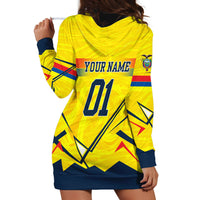 Personalized Ecuador Football Hoodie Dress Dynamic Line Soccer Graphic Flag Colors
