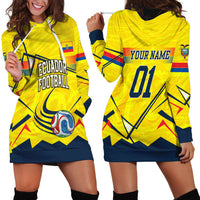 Personalized Ecuador Football Hoodie Dress Dynamic Line Soccer Graphic Flag Colors