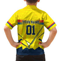 Personalized Ecuador Football Kid Hawaiian Shirt Dynamic Line Soccer Graphic Flag Colors