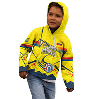 Personalized Ecuador Football Kid Hoodie Dynamic Line Soccer Graphic Flag Colors