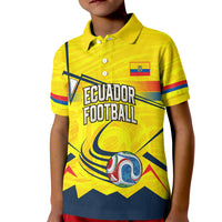Personalized Ecuador Football Kid Polo Shirt Dynamic Line Soccer Graphic Flag Colors