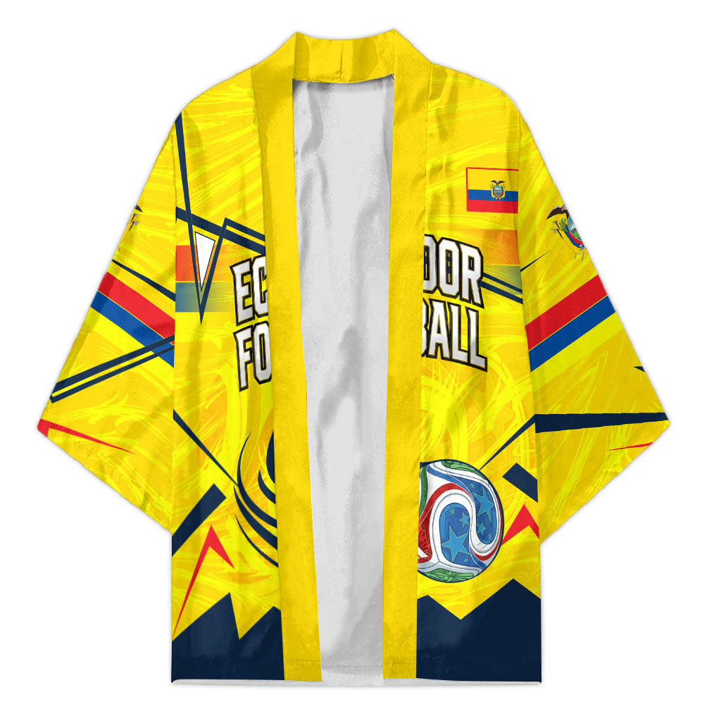Personalized Ecuador Football Kimono Dynamic Line Soccer Graphic Flag Colors
