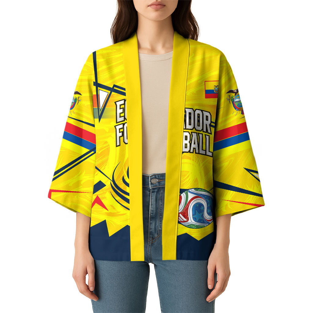 Personalized Ecuador Football Kimono Dynamic Line Soccer Graphic Flag Colors