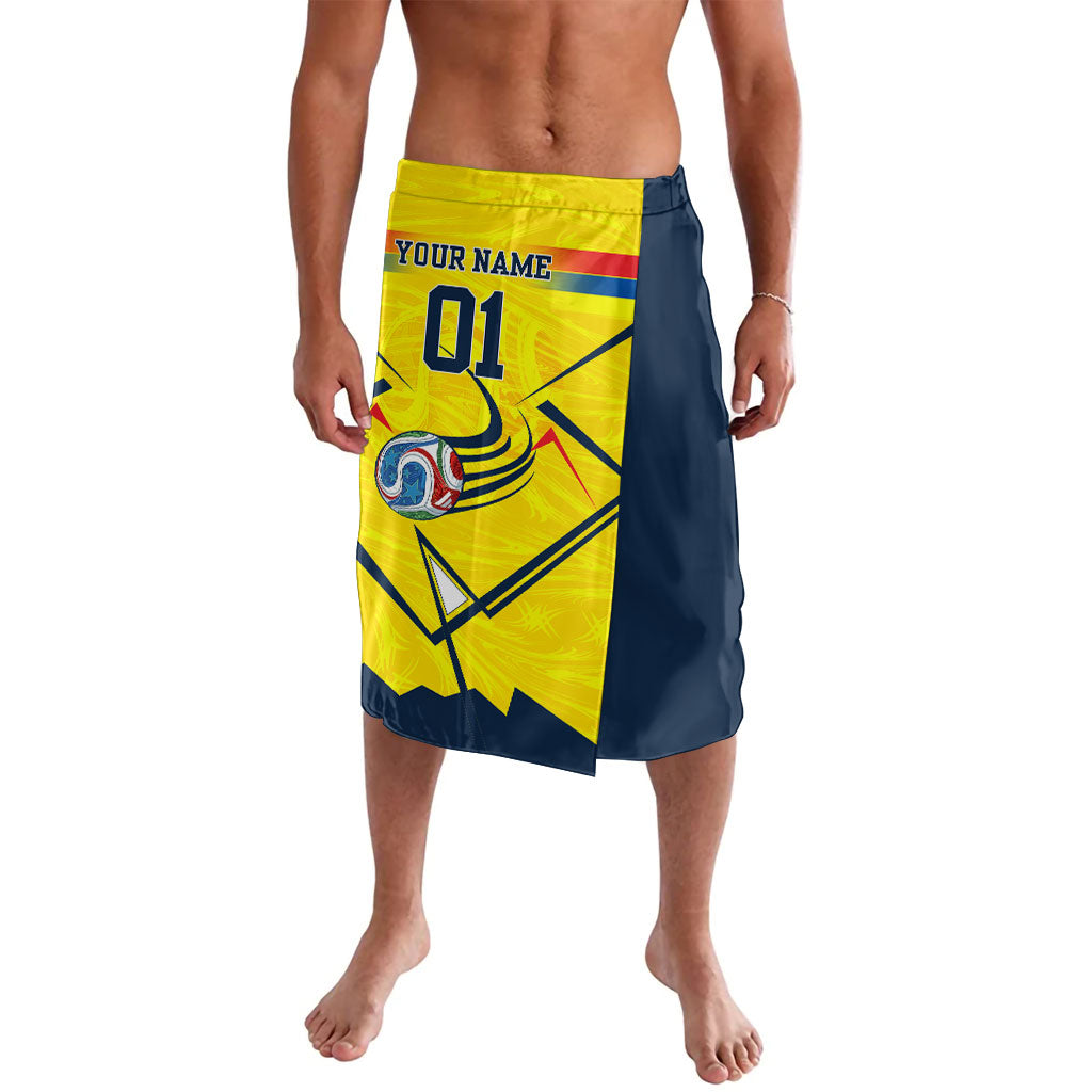 Personalized Ecuador Football Lavalava Dynamic Line Soccer Graphic Flag Colors