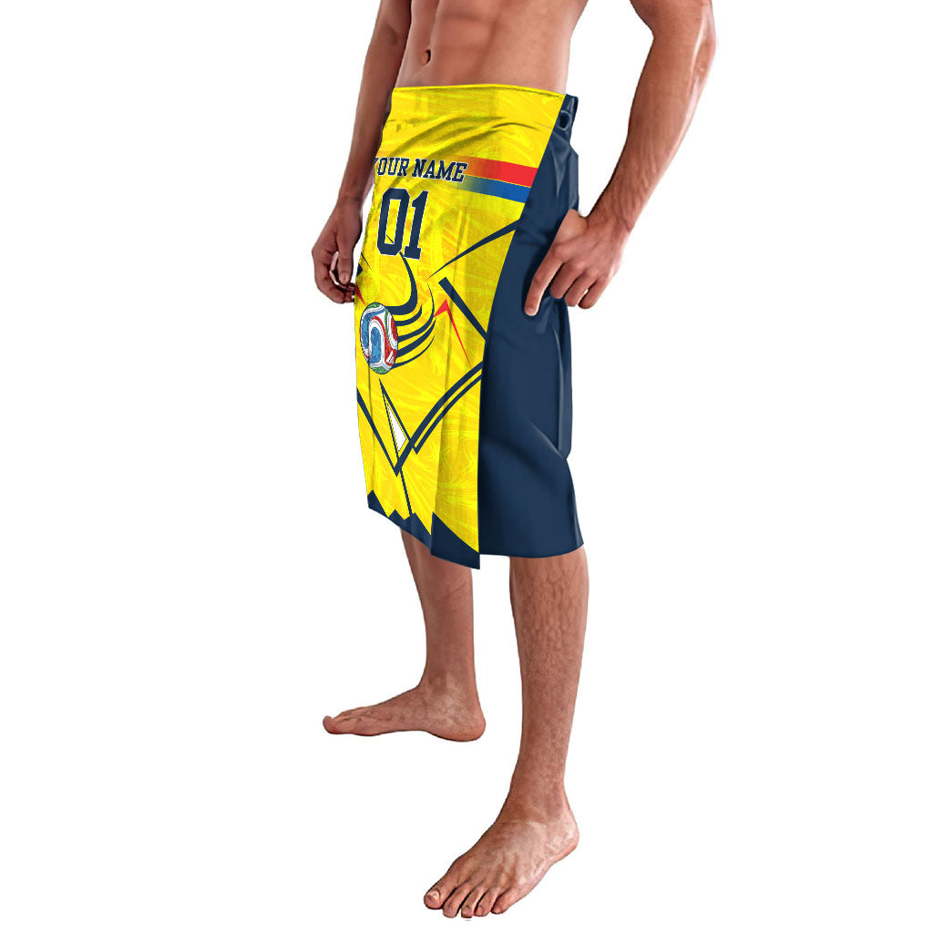 Personalized Ecuador Football Lavalava Dynamic Line Soccer Graphic Flag Colors