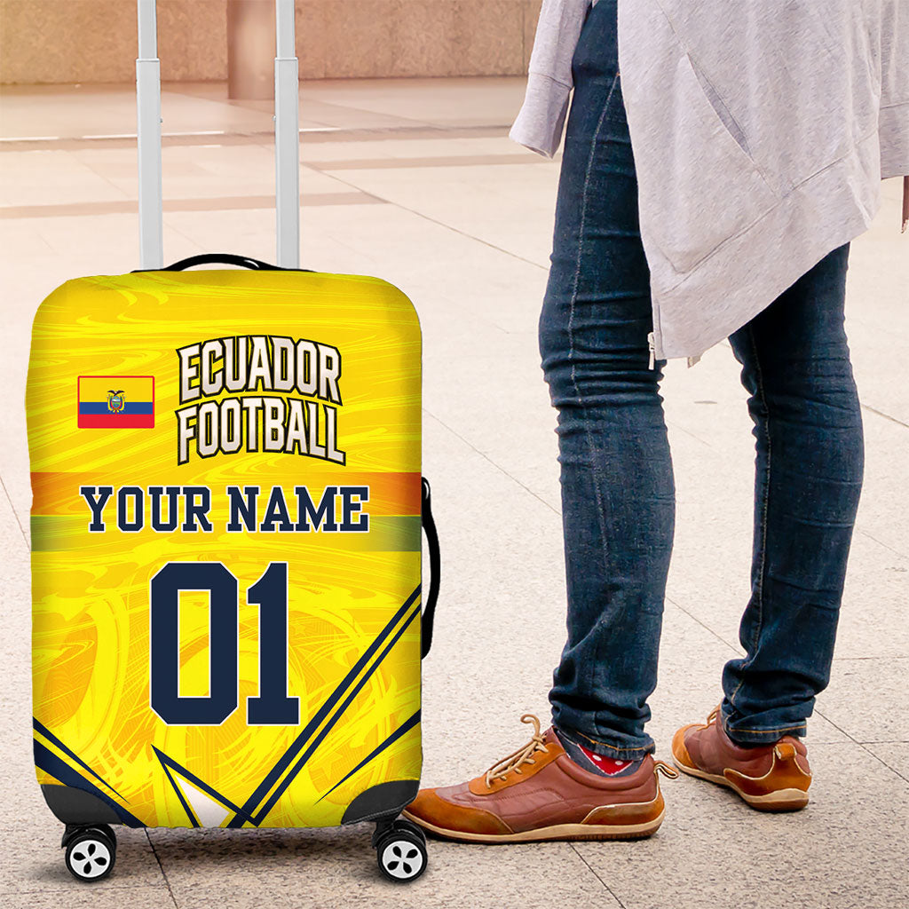 Personalized Ecuador Football Luggage Cover Dynamic Line Soccer Graphic Flag Colors