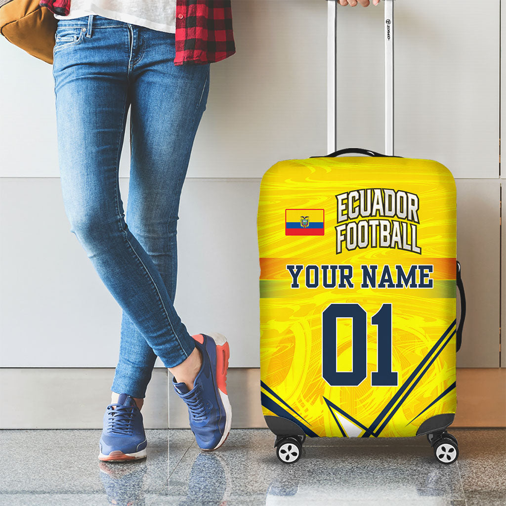 Personalized Ecuador Football Luggage Cover Dynamic Line Soccer Graphic Flag Colors