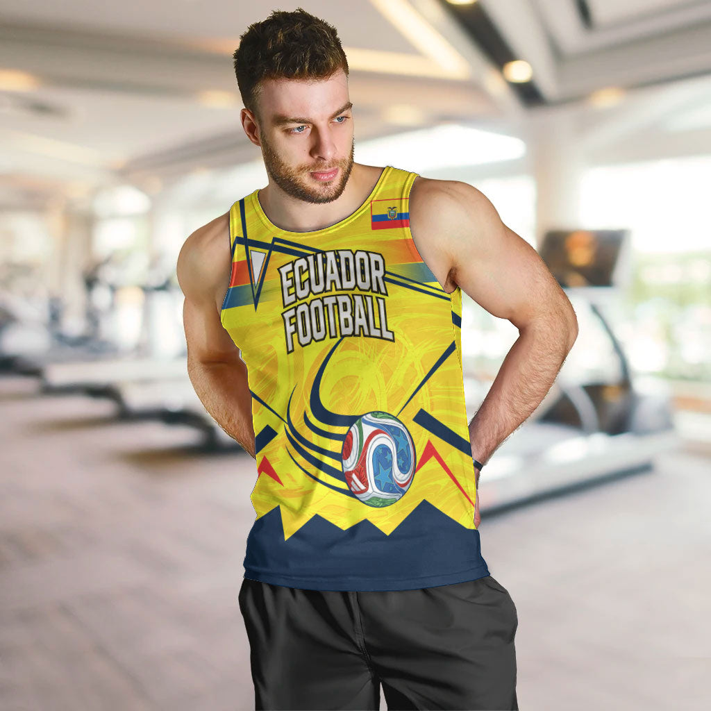 Personalized Ecuador Football Men Tank Top Dynamic Line Soccer Graphic Flag Colors