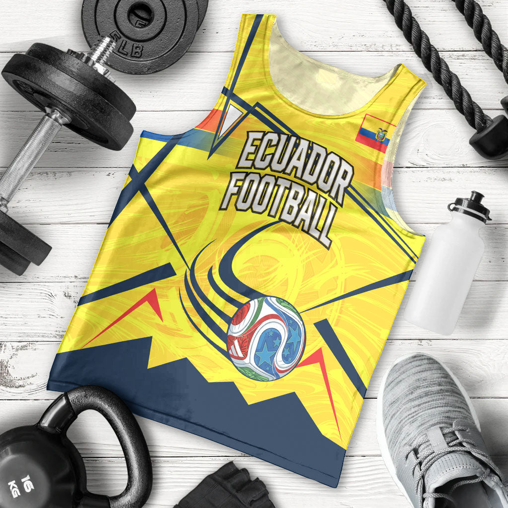 Personalized Ecuador Football Men Tank Top Dynamic Line Soccer Graphic Flag Colors