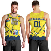 Personalized Ecuador Football Men Tank Top Dynamic Line Soccer Graphic Flag Colors