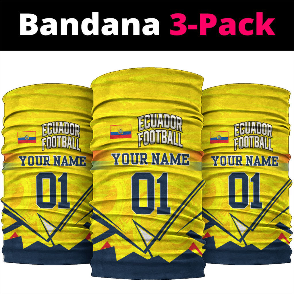 Personalized Ecuador Football Neck Gaiter Dynamic Line Soccer Graphic Flag Colors