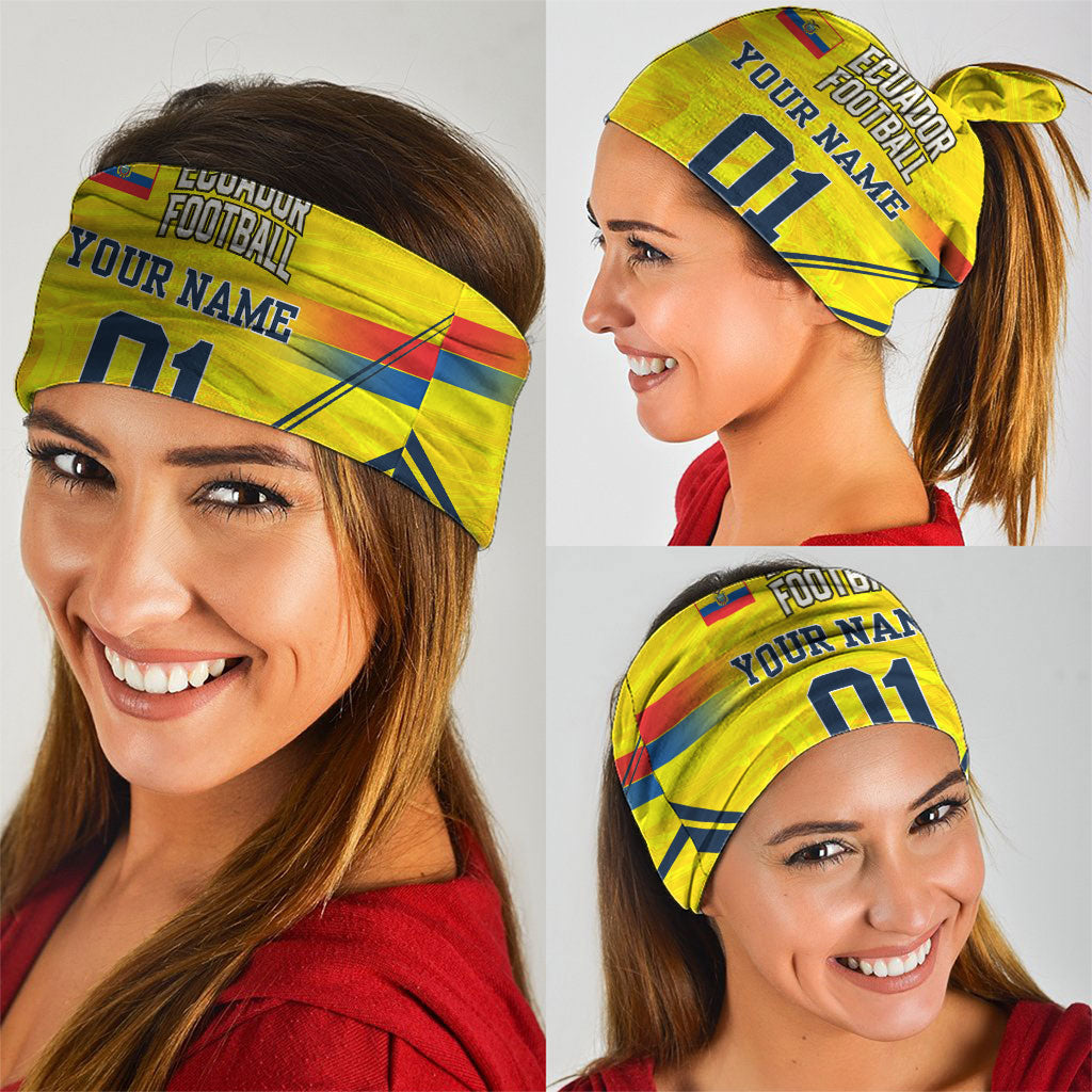 Personalized Ecuador Football Neck Gaiter Dynamic Line Soccer Graphic Flag Colors