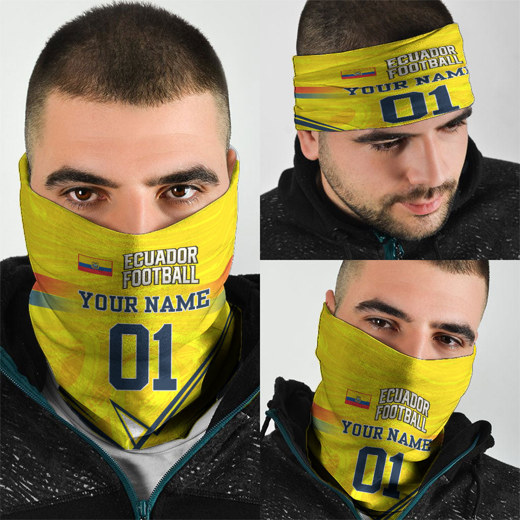 Personalized Ecuador Football Neck Gaiter Dynamic Line Soccer Graphic Flag Colors