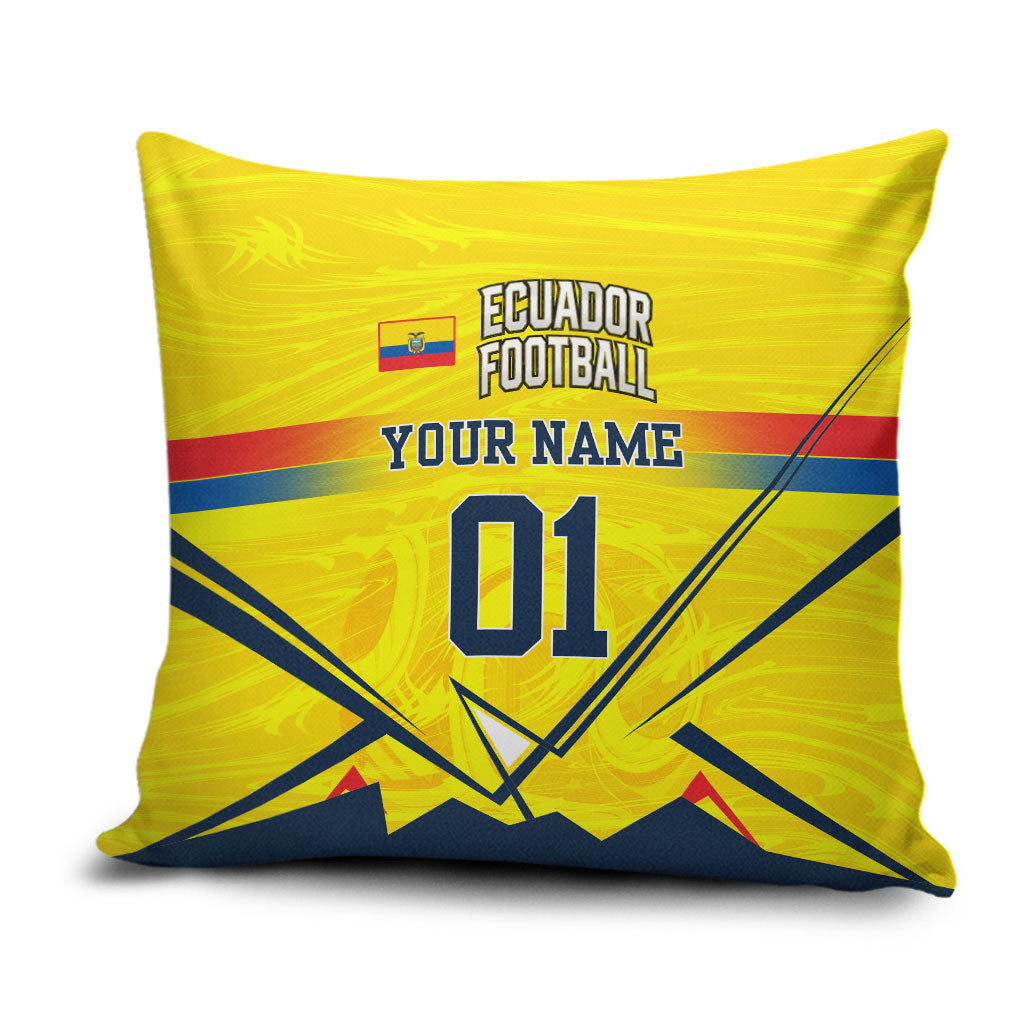 Personalized Ecuador Football Pillow Cover Dynamic Line Soccer Graphic Flag Colors