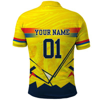 Personalized Ecuador Football Polo Shirt Dynamic Line Soccer Graphic Flag Colors