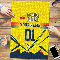 Personalized Ecuador Football Puzzle Dynamic Line Soccer Graphic Flag Colors