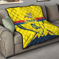 Personalized Ecuador Football Quilt Dynamic Line Soccer Graphic Flag Colors
