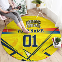 Personalized Ecuador Football Round Carpet Dynamic Line Soccer Graphic Flag Colors