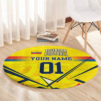 Personalized Ecuador Football Round Carpet Dynamic Line Soccer Graphic Flag Colors