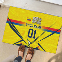 Personalized Ecuador Football Rubber Doormat Dynamic Line Soccer Graphic Flag Colors