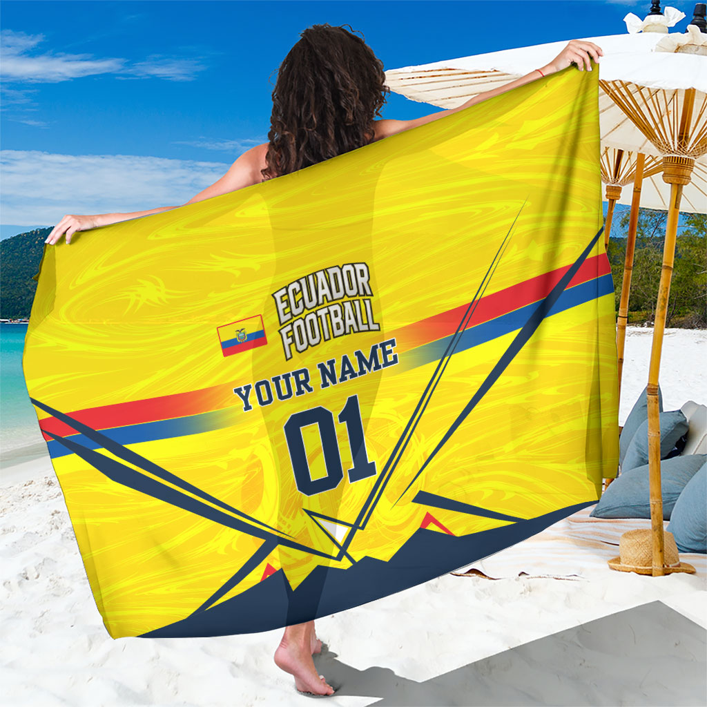 Personalized Ecuador Football Sarong Dynamic Line Soccer Graphic Flag Colors