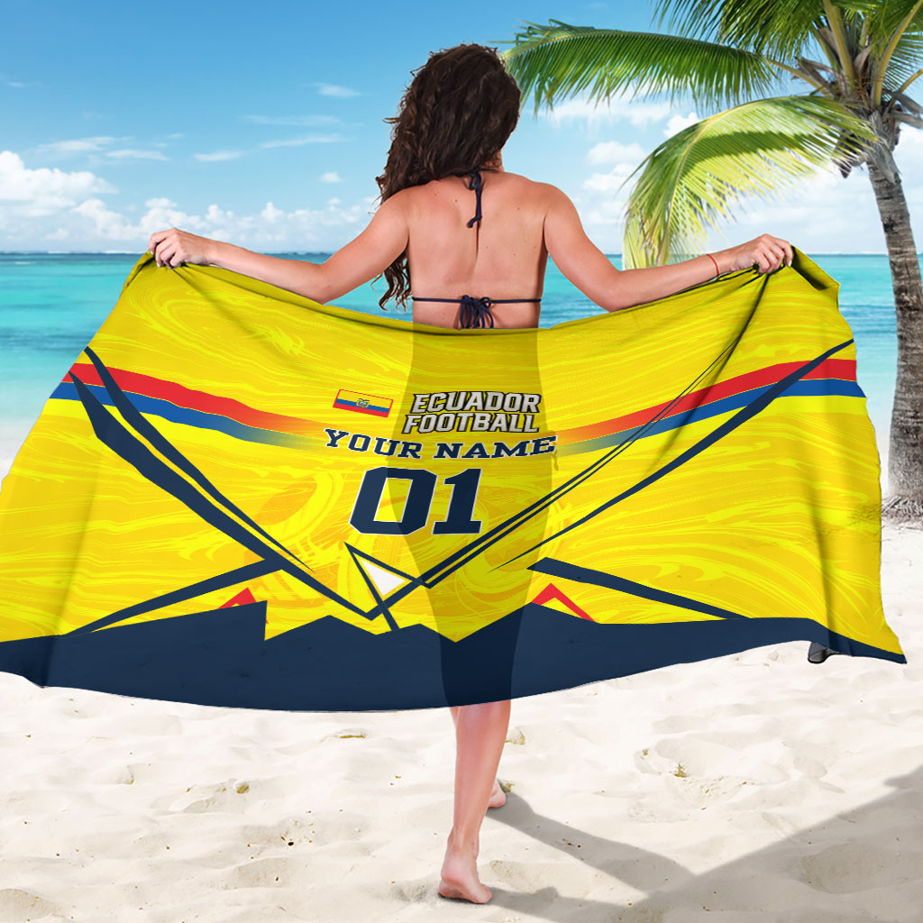 Personalized Ecuador Football Sarong Dynamic Line Soccer Graphic Flag Colors